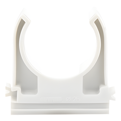 Soporte de presión (Abrazadera), PVC Auto-extinguible, abierto para tubería de 25 mm - Imagen 3