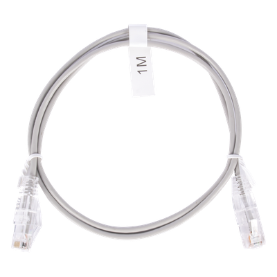 Cable de Parcheo Slim UTP Cat6 - 1 Metro (3.28 Pies), Gris, Diámetro Reducido (28 AWG) - Imagen 3