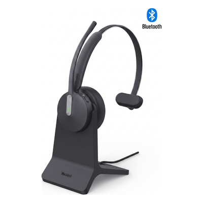 Auriculares mono Yealink BH70 edición MS con base de carga / Bluetooth 5.3 con adaptador USB C&A / 35 horas de conversación / Cancelación de ruido con 3 micrófonos