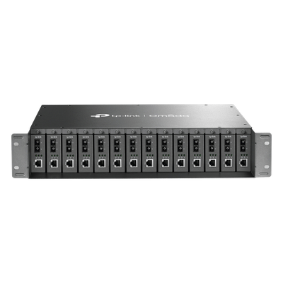 Chasis para Montaje en Rack de 14 bahías / Soporta Convertidores de Fibra Óptica TP-Link /  Compatibles (MC111CS, MC112CS, MC220L, MC110CS, MC100CM, MC210CS, MC200CM) / Plug and Play