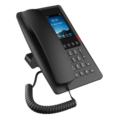 Teléfono IP Hotelero Wi-Fi 6 / Pantalla IPS 3.5" 320x480 / 2 Líneas SIP / 5 Teclas Programables / Puerto USB-A / PoE 802.3af / Audio HD / Diseño Negro - Imagen 3