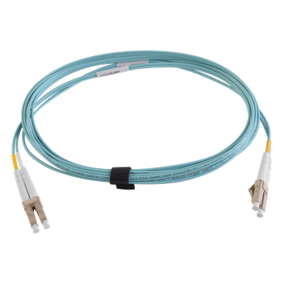Jumper de Fibra Óptica Multimodo 50/125 XGLO OM4, LC-LC Duplex, OFNR, Color Aqua, 5 Metros (16.40 Pies)