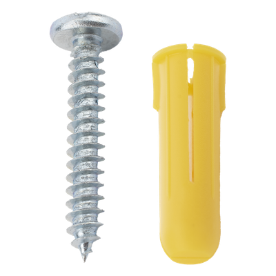 Paquete de 20 taquetes amarillo 1" y 20 tornillos 8mm x 1" - Imagen 9
