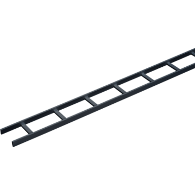 Charola Tipo Escalerilla de Secciones Rectas, 18 in (457.2 mm) de Ancho, Travesaños a Intervalos de 9 in (229 mm), Tramo de 10 ft (3.05 m), de Acero, Color Negro