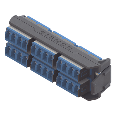 Placa Acopladora LightVerse, 12 Conectores Dúplex LC/UPC Shuttered, Acepta hasta 24 Fibras Monomodo