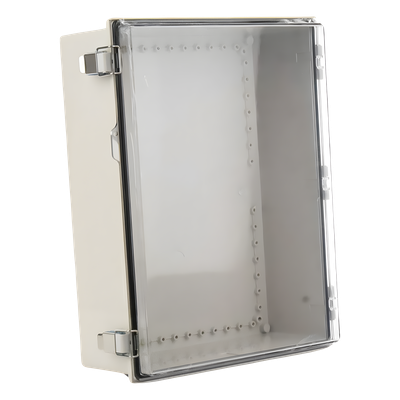 Gabinete Plástico ABS, Puerta Transparente, Uso en Intemperie (350 x 460 x 160 mm) Cierre por Broches Inoxidables y Permite Cerrado con Candado y Llave (Perno 5mm) No Incluido - Imagen 3