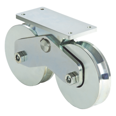  339V - Rueda Doble de 16 cm / Capacidad Para Puertas de hasta 1920 Kg / Canal Tipo V