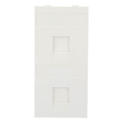 Placa Plana de Voz y Datos con Guardapolvo para 2 RJ45 / Color Blanco / 2 Puertos para Jacks Keystone / Compatible con Cajas de Pavimento SM-CPAV-2 y SM-CPAV-4 / Modelo S76B/9 - Imagen 4