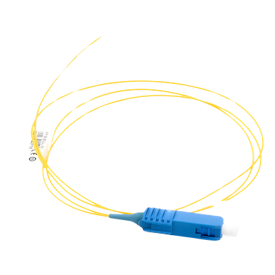 Pigtail de Fibra Óptica SC/UPC Simplex, Monomodo OS1/OS2 XGLO, OFNR, Color Amarillo, 1 Metro (3.28 Pies) - Imagen 3