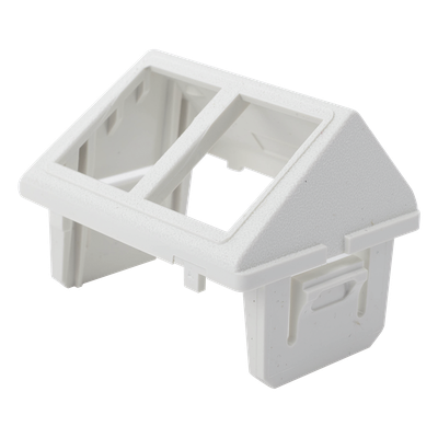 Adaptador para Placa de Pared CT, de Dos Salidas, Angulado, Color Blanco - Imagen 3