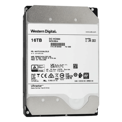Disco Duro Enterprise 16 TB / Wester Digital (WD) / Serie Ultrastar / Recomendado para Data Center y NVRs de Alta Capacidad / Alto Performace