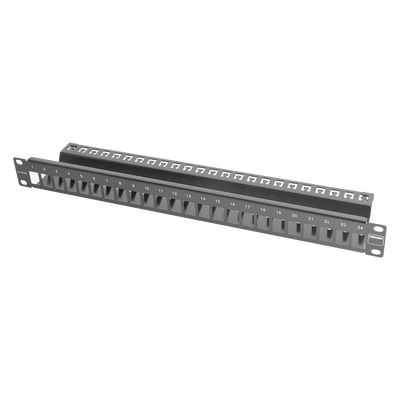 Patch Panel TERA-MAX Blindado de 24 Puertos, Modular (Vacío), Plano, Color Negro, 1UR - Imagen 3