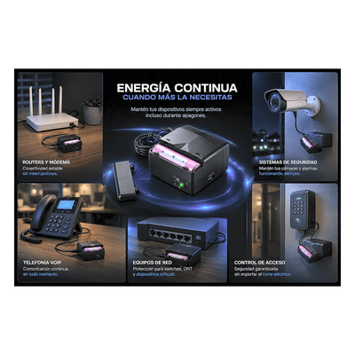 UPS de CD 25 W / Entrada 120 Vca / Salida 12 Vcd / Clavija NEMA 5-15P de entrada / Batería de Litio - Imagen 6