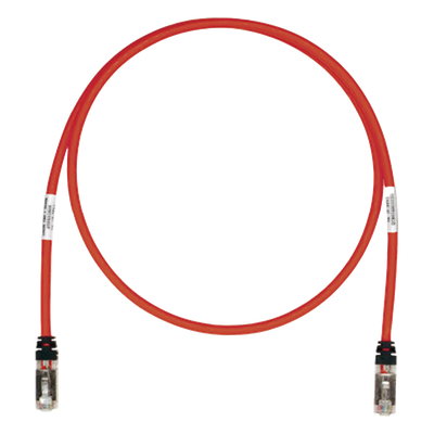 Patch Cord Cat6A, Blindado S/FTP, CM/LS0H, 7.62 Metros (25 Pies), Color Rojo