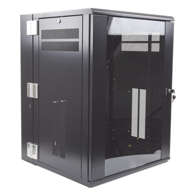 Gabinete PanZone de Montaje en Pared, de 19in, Puerta con Ventana de Seguridad, 18 UR, 635mm de Profundidad, Color Negro - Imagen 7
