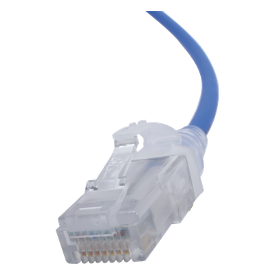 Patch Cord MC6 Modular Cat6 UTP, CM/LS0H, 2.13 Metros (7 Pies), Color Azul, Diámetro Reducido (28AWG) - Imagen 3