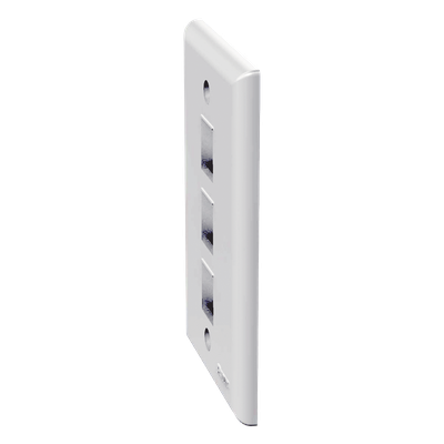 Placa de Pared Vertical, Salida Para 3 Puertos Keystone, Color Blanco - Imagen 4
