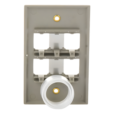 Placa de Pared Vertical, de Acero Inoxidable, Salida Para 4 Puertos Mini-Com - Imagen 4