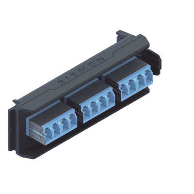 Placa Acopladora LightVerse, 6 Conectores Dúplex LC/UPC Shuttered, Acepta hasta 12 Fibras Monomodo