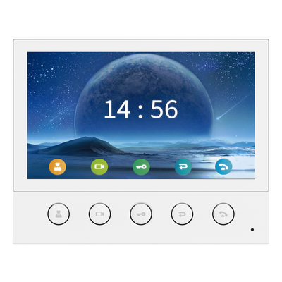 Monitor IP/SIP para interior, Wi-Fi, pantalla táctil de 7", audio de 2 vías, PoE, 8 interfaces de entrada de alarma. - Imagen 3