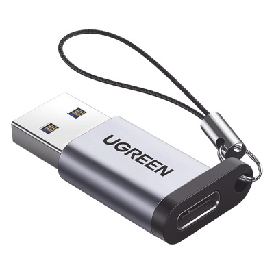 Adaptador USB 3.0 Macho a USB-C 3.1 Tipo C Hembra |Carga y Sincronización de Datos | Admite Corriente de 3A | Transferencia de hasta 5 Gbps | Amplia Compatibilidad | Chip VL160 | Caja de Aluminio | Color Gris