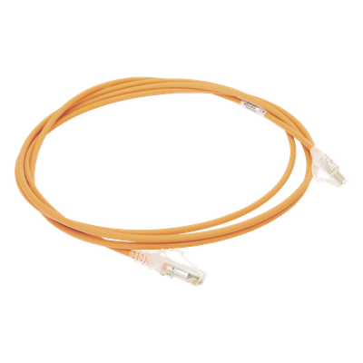 Patch Cord MC6 Modular Cat6 UTP, CM/LS0H, 2.13 Metros (7 Pies), Color Naranja, Diámetro Reducido (28AWG) - Imagen 4