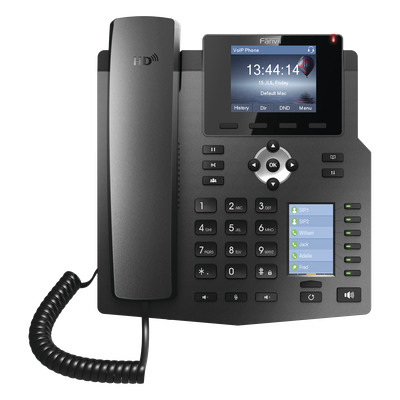 Teléfono IP empresarial para 4 líneas SIP con 2 pantallas LCD, 6 teclas BLF/DSS, conferencia de 3 vías, PoE - Imagen 3