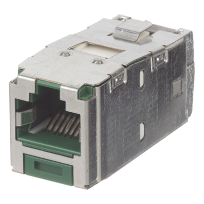 Conector Jack RJ45 Blindado, Estilo TG, Mini-Com, Categoría 6A, de 8 Posiciones y 8 Cables, Color Verde - Imagen 5