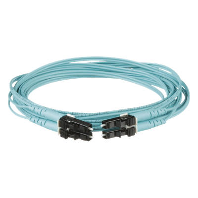 Jumper de Fibra Optica Multimodo 50/125 OM4, LC-LC Duplex, OFNR (Riser), Color Aqua, 1 Metro (3.28 Pies) - Imagen 2