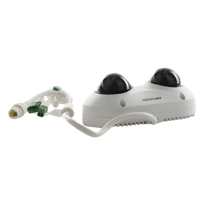 PanoVu Series / Lente Dual de 5 Megapixel / 2 Lentes Fijos de 2.8 mm / Recomendado para Pasillos o Esquinas / IP67 / IK10 / PoE / WDR 120 dB / 10 mts IR / Entrada y Salida de Audio y Alarma / MicroSD - Imagen 3