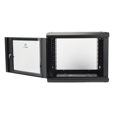 Gabinete de Pared con Puerta de Cristal Templado, 455 mm de Profundidad, 9U Rack de 19'', Acero Reforzado - Imagen 6