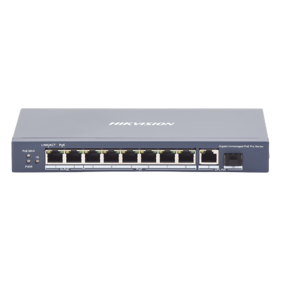 Switch PoE+ / No Administrable / 7 Puertos 1000 Mbps 802.3 af/at (30 W) / 2 Puertos 1000 Mbps Hi-PoE (90 W) / 1 Puertos 1000 Mbps Uplink / 1 Puerto SFP / Modo Extendido hasta 300 Metros / 110 Watts - Imagen 3