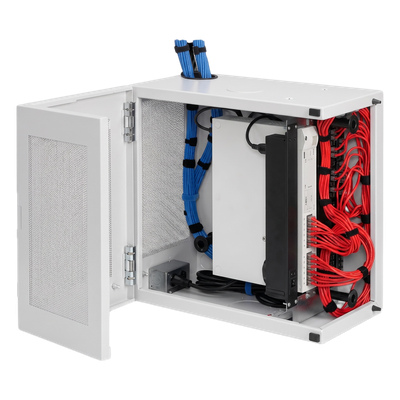 Gabinete de Pared L-Box 12U / Acero 1.9 mm / 1219 x 610 x 313 mm / Puerta L 120° / RAL 7035 / Rack 19"