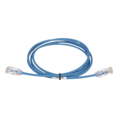 Cable de Parcheo TX6, UTP Cat6, Diámetro Reducido (28AWG), Color Azul, 0.91 metros (3 pies)