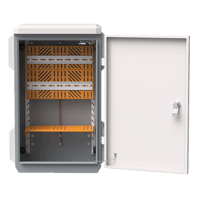 Gabinete de Acero Ventilado para Exterior 680 x 480 x 315 mm con Rieles DIN y 4 Placas Laterales para Montaje de Equipos por Fuera - Imagen 3