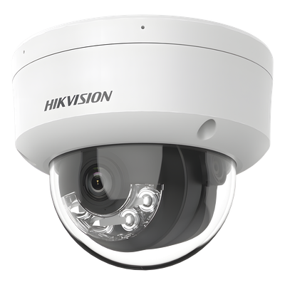 [Dual Light] Domo IP 6 Megapixel / Lente 2.8 mm / 30 mts IR + 30 mts Luz Blanca / Micrófono Integrado / Antivandálico IK08 / ACUSENSE Lite / Exterior IP67 / H.265 / PoE / ONVIF / Micro SD
