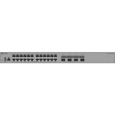 Switch Ethernet de Acceso 1000 Mbps / 24 Puertos RJ45 10/100/1000BASE-T / 4 Puertos SFP+ 1GE/2.5GE/10GE / Capacidad 128 Gbps / Enrutamiento Layer 3 / VSU / Diseño Sin Ventilador / 1 RU / Línea Cybrey - Imagen 3