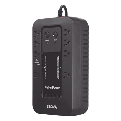 UPS de 350 VA/255 W, Topología Standby con Modo Ahorrador ECO, Entrada 120 Vca NEMA 5-15P, Con 8 Tomas NEMA 5-15R 