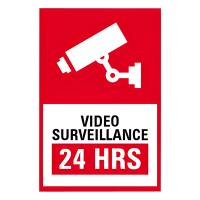 Letrero de Videovigilancia en Poliestireno (Inglés)