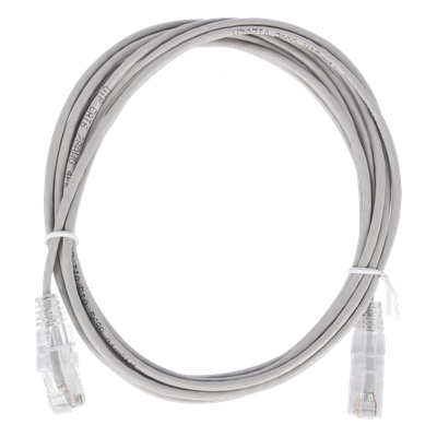 Cable de Parcheo Slim UTP Cat6 - 2 Metros (6.56 Pies) Gris Diámetro Reducido (28 AWG)
