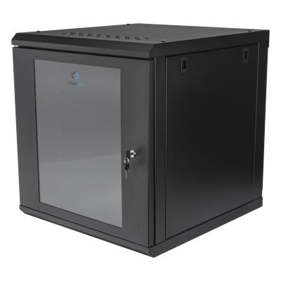 Gabinete Rack de Pared 12 Unidades / 19 Pulgadas / Ventilado / Puerta de Vidrio / Acero Calibre 18 / Carga 100 Kg / 635 x 606 x 612 mm (25 x 23.9 x 24.1 in) / Pintura Electrostática / Negro - Imagen 4
