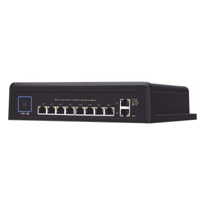 Switch industrial UniFi PoE de 10 puertos Gigabit (8 x 802.3bt y 2 x Ethernet) para temperaturas extremas