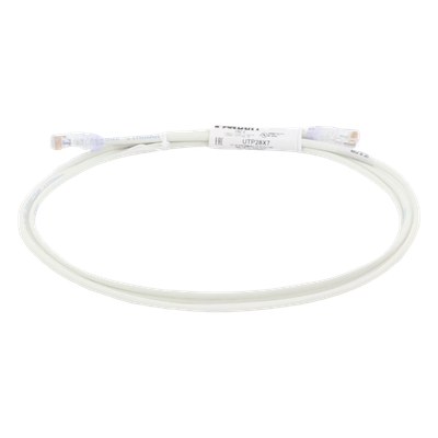 Cable de Parcheo UTP Cat6A, CM/LSZH, Diámetro Reducido (28AWG), Color Blanco Mate, 2.13 Metros (7 Pies) - Imagen 4