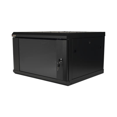 Gabinete de Pared Desarmado / 6U / 19 Pulgadas / 600 x 550 x 382 mm / Cristal Templado 5 mm / Carga Estática 60 kg / Acero SPCC RAL 9004 / IP20 Interior / RoHS - Imagen 5