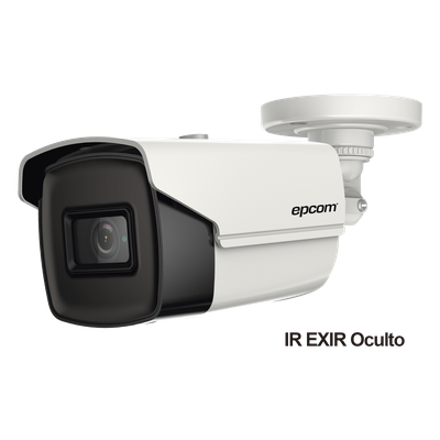 Bala TURBOHD 4K (8 Megapixeles) / Gran Angular 102º / Lente 2.8 mm / Exterior IP67 / IR EXIR 60 mts / dWDR