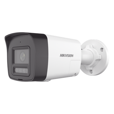 [PROTECCIÓN ACTIVA] Bala IP 4 Megapixel / Lente 2.8 mm / Dual Light (30 mts IR + 20 mts Luz Blanca)  / Audio de Dos Vías /  Luz Intermitente y Alerta de Audio / Micrófono Integrado / ACUSENSE Lite / Exterior IP67 / H.265 / PoE 