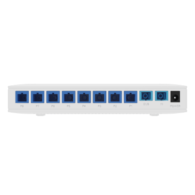 Splitter Activo 1x8 para Alimentación de 8 Dispositivos POF, 1 Puerto de cascadeo para continuidad, puertos SC/UPC - Imagen 3