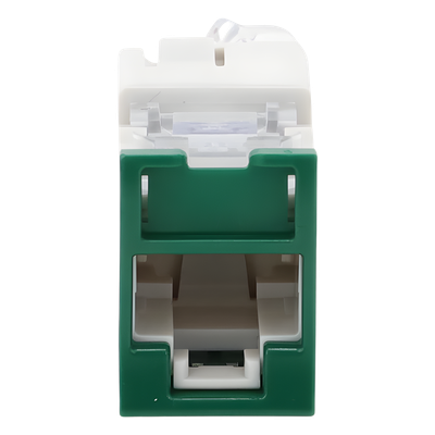 Jack UltraMAX Cat5e, UTP, Montaje Híbrido en Placa de Pared (Plano y Angulado), Color Verde, Punch Down - Imagen 3