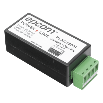 (2 en 1) Convertidor de Energía 24 Vca a 12 Vcc (CA a CD) y Filtro Contra Ruido para Cámaras / Voltaje de Entrada 20~30 Vca / Salida 12Vcc @ 1 A / ENVIO DE ENERGIA A LARGAS DISTANCIAS / Terminales Tipo Tornillo. 