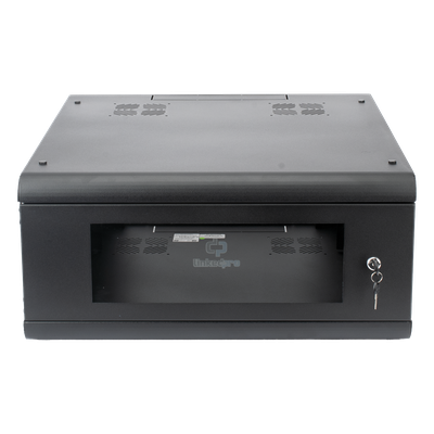 Gabinete de Pared con Puerta de Cristal Templado, 635mm de Profundidad, 4U Rack de 19'', Acero Reforzado
